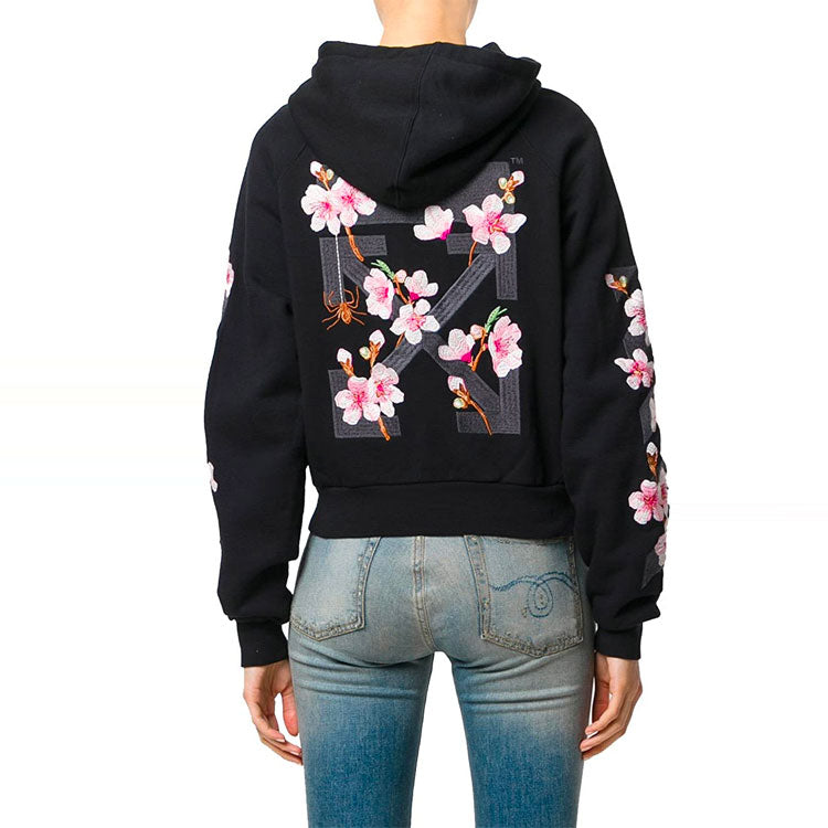 (WMNS) Off-White Cherry Blossoms Embroidery Floral Zip Up OWBB018E170030531088
