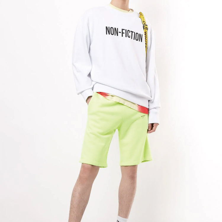 Men's Off-White Slogan Printing Pullover White OMBA025E20FLE0070110