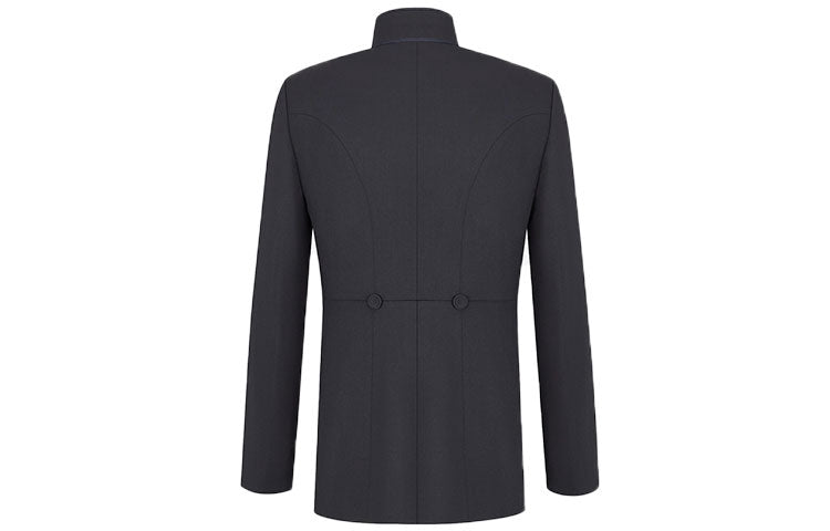Men's DIOR FW21 Embroidered Wool Twill Suit Jacket Navy Blue 143C229A4739-C540