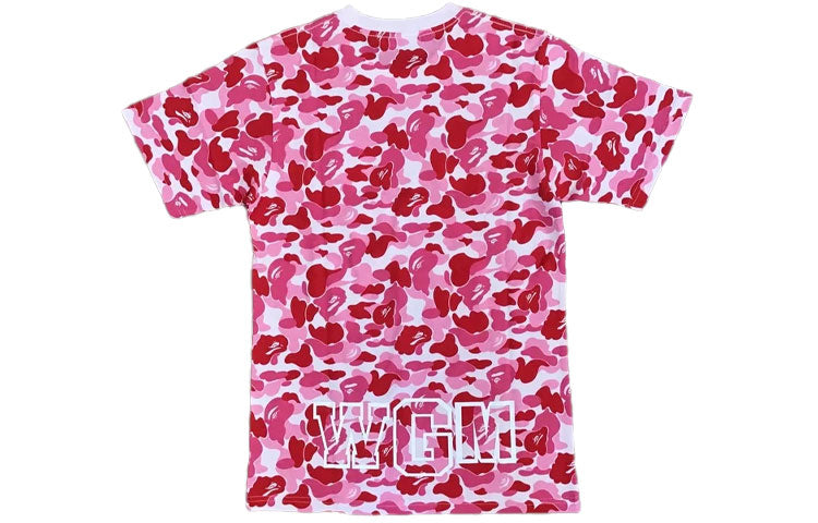 BAPE ABC FULL CAMO SHARK TEE Pink Camouflage Full Print Short Sleeve Unisex BAPE-SS18-114
