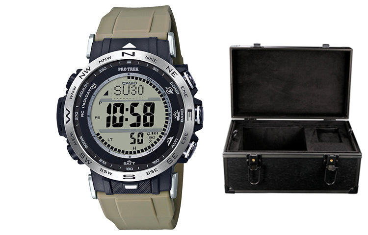 CASIO Sports Solar Powered Mens Black/Green Digital PRW-30-5PR