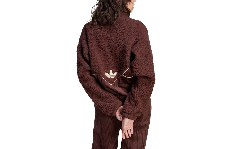 (WMNS) adidas Corduroy Fleece Mix Jacket 'Brown' II8084