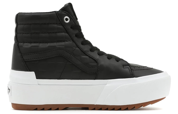 Vans Unisex Emboss Check Sk8-hi Stacked Sneakers Black/White VN0A4BTWA5S