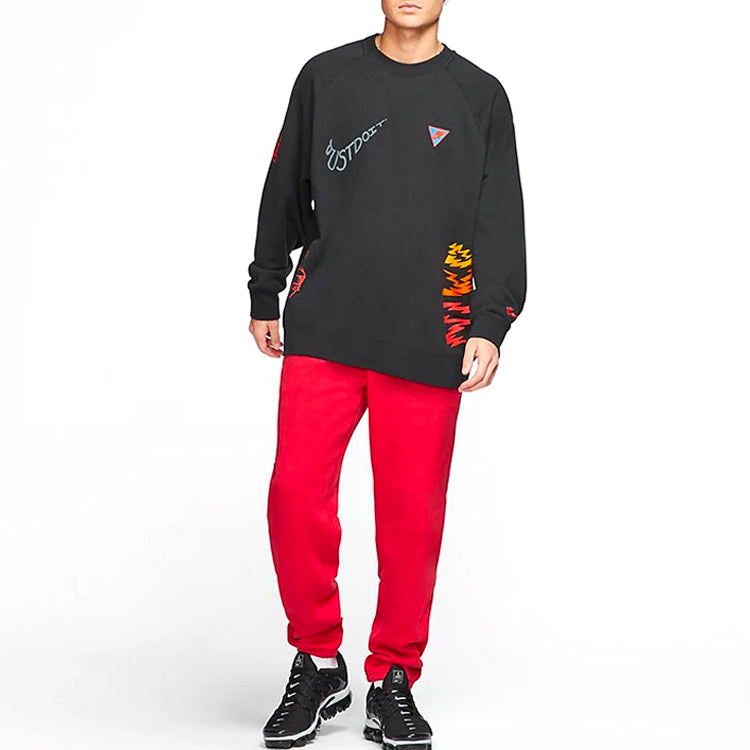 Men's Nike Graffiti Printing Round Neck Black CJ5055-010