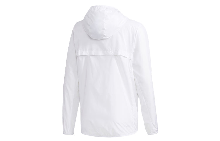 adidas logo Printing Casual hooded track Jacket White FL0175