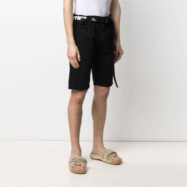 Off-White Men's SS21 Logo JeansShorts Black OMYC005S21DEN0011001
