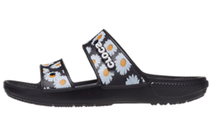 Crocs Daisy Lightweight Wear-Resistant Sports Slippers Unisex Black White 207284-0ZI