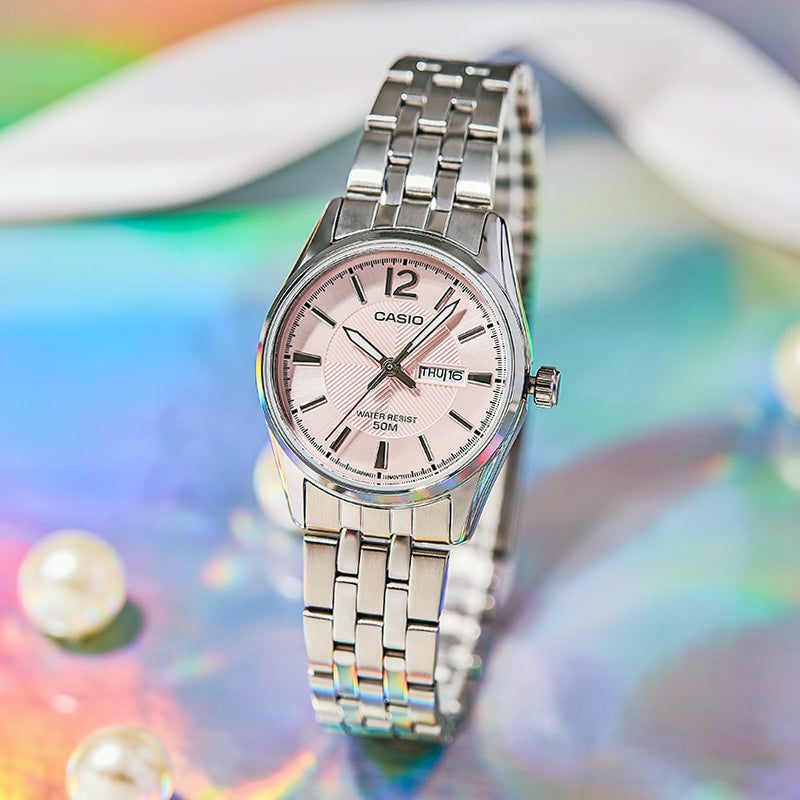 CASIO Female DRESS Japan / South Korea Fashion Waterproof Pink Analog LTP-1335D-5AV