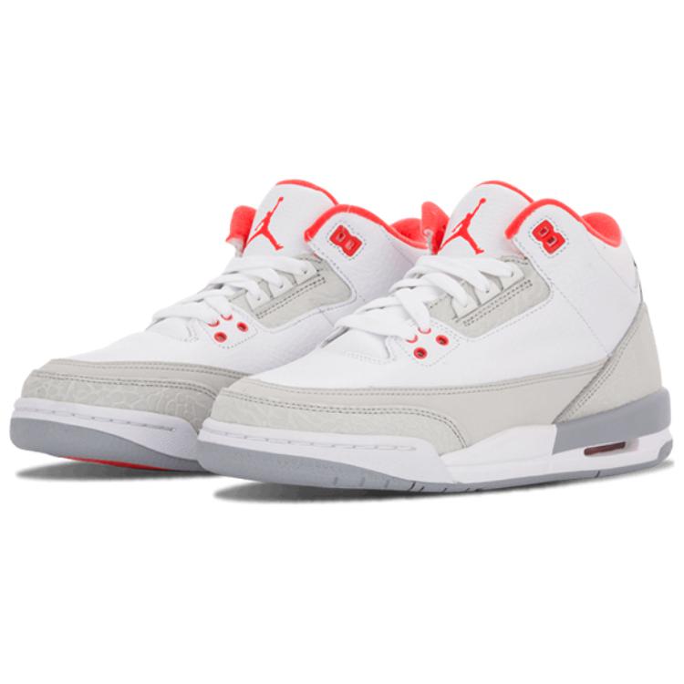 (GS) Air Jordan 3 Retro 'White Crimson Grey' 441140-101
