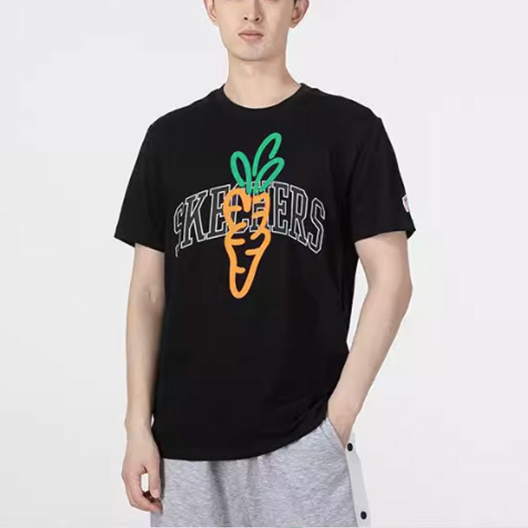 Skechers x Carrots Graphic T-Shirt 'Black Orange Grey' L222U062-0018