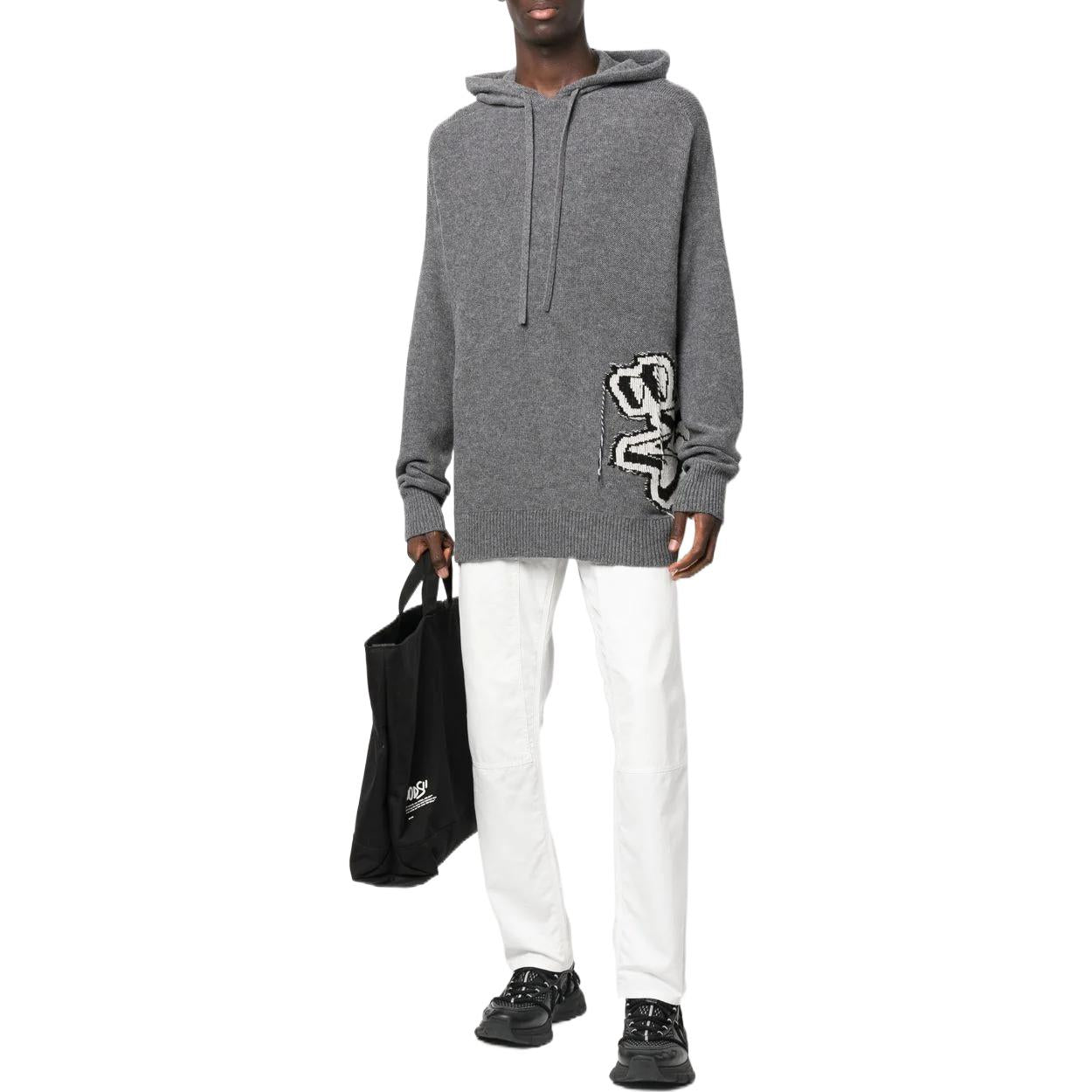 Off-White Intarsia Knit Hoodie OMHA155F22KNI0010610