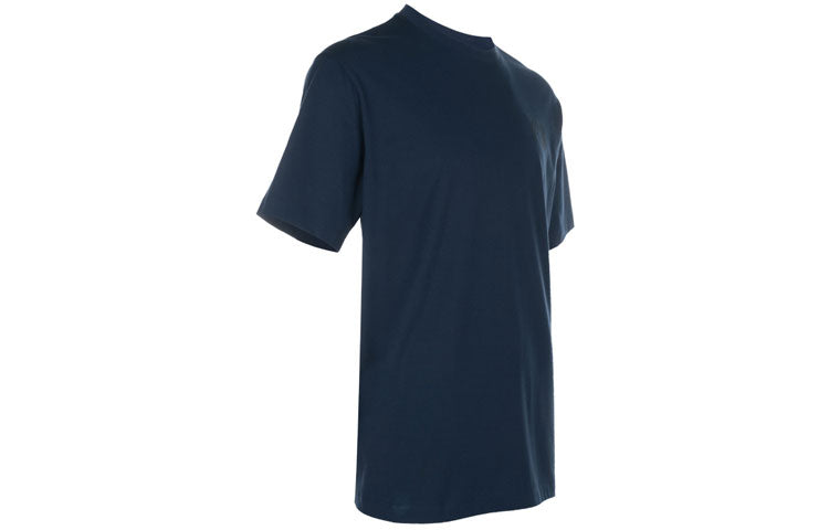 Men's Y-3 SS21 Cotton Round Neck Short Sleeve Navy Blue T-Shirt GV4114