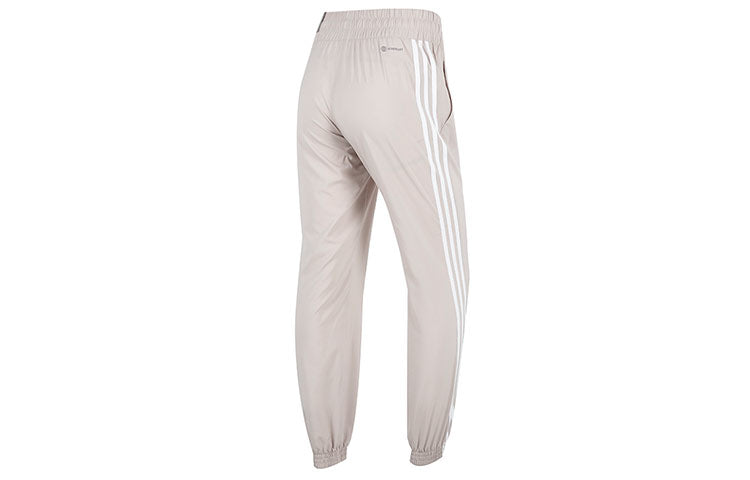 (WMNS) adidas Trainicons 3-Stripes Woven Pants 'Beige' HZ7283