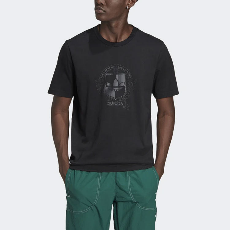adidas originals Printing Round Neck Short Sleeve Black H31176