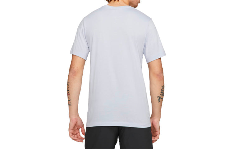 Nike Dri-fit Pattern Printing Loose Round Neck Short Sleeve Gray CZ9804-057