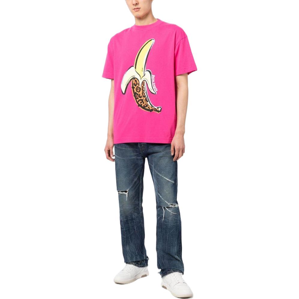 Palm Angels Banana T-Shirt 'Fuchsia Yellow' PMAA001F22JER0063218