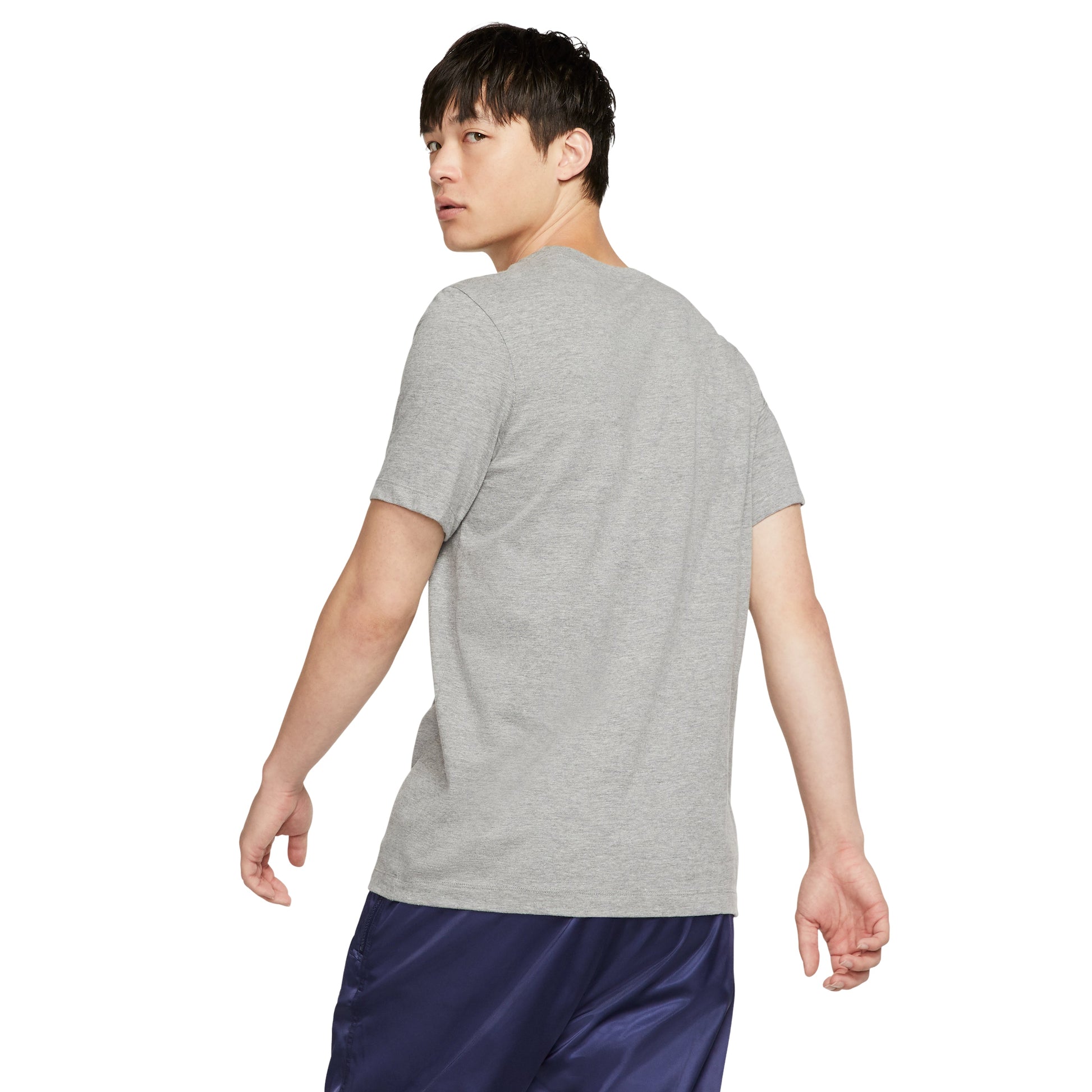 Men's Air Jordan Chest Large Logo Printing Round Neck Cotton Short Sleeve Gray T-Shirt CJ0921-091
