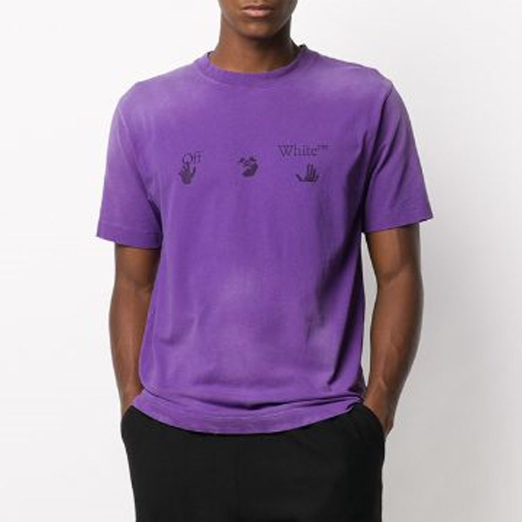 Off-White Logo Short Sleeve Purple OMAA027F20FAB0013710