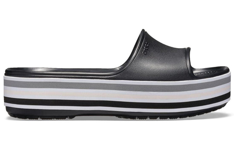 Crocs Crocband Platform Slides 'Black Grey White' 205693-001