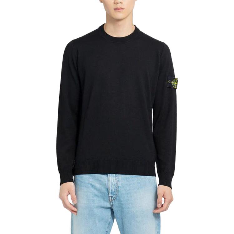 STONE ISLAND Wool Crewneck Sweater 'Black' 7915510C4-A0029