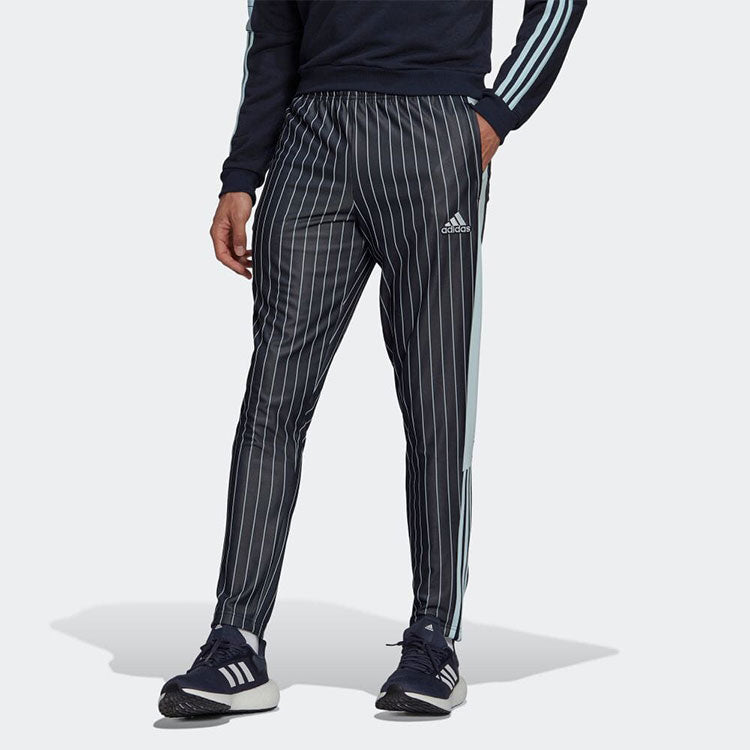 Men's adidas Stripe Breathable Logo Printing Sports Pants/Trousers/Joggers Black HC1305