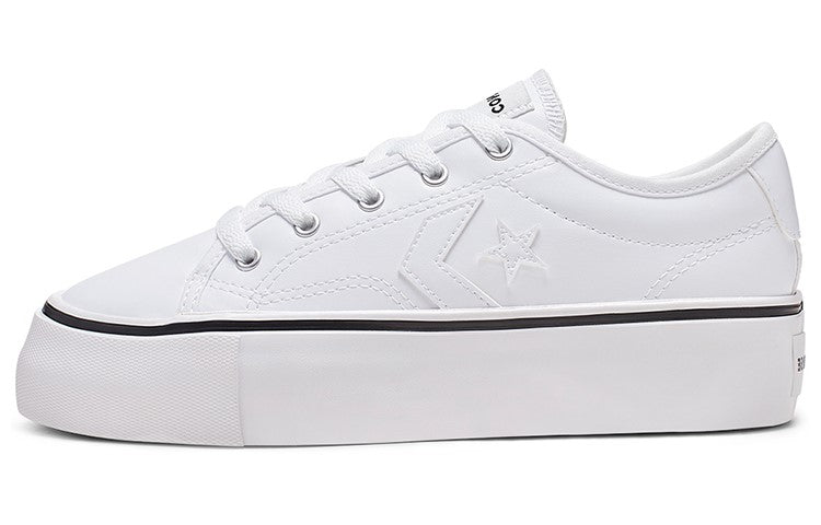 (WMNS) Converse Star Replay Platform Leather Low Top Thick Sole Pure White 565250C