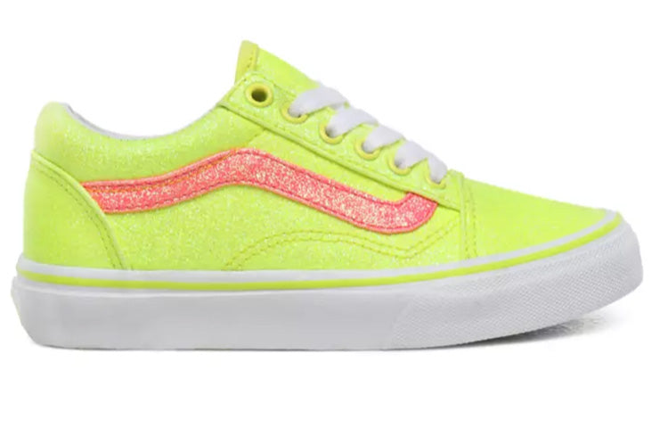 Vans Neon Glitter Old Skool Shoes Kids Yellow VN0A4UHZWKD