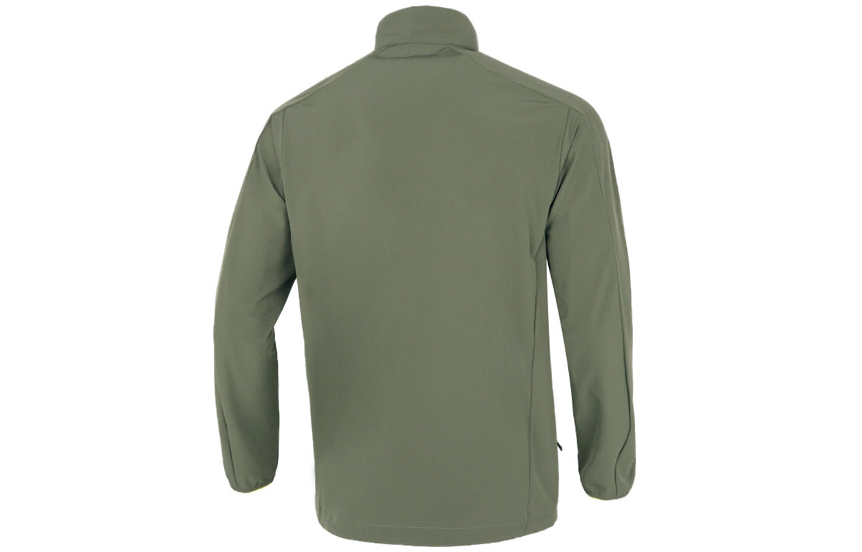 adidas Solid Color Outdoor Windproof Stand Collar Jacket Green GN7348