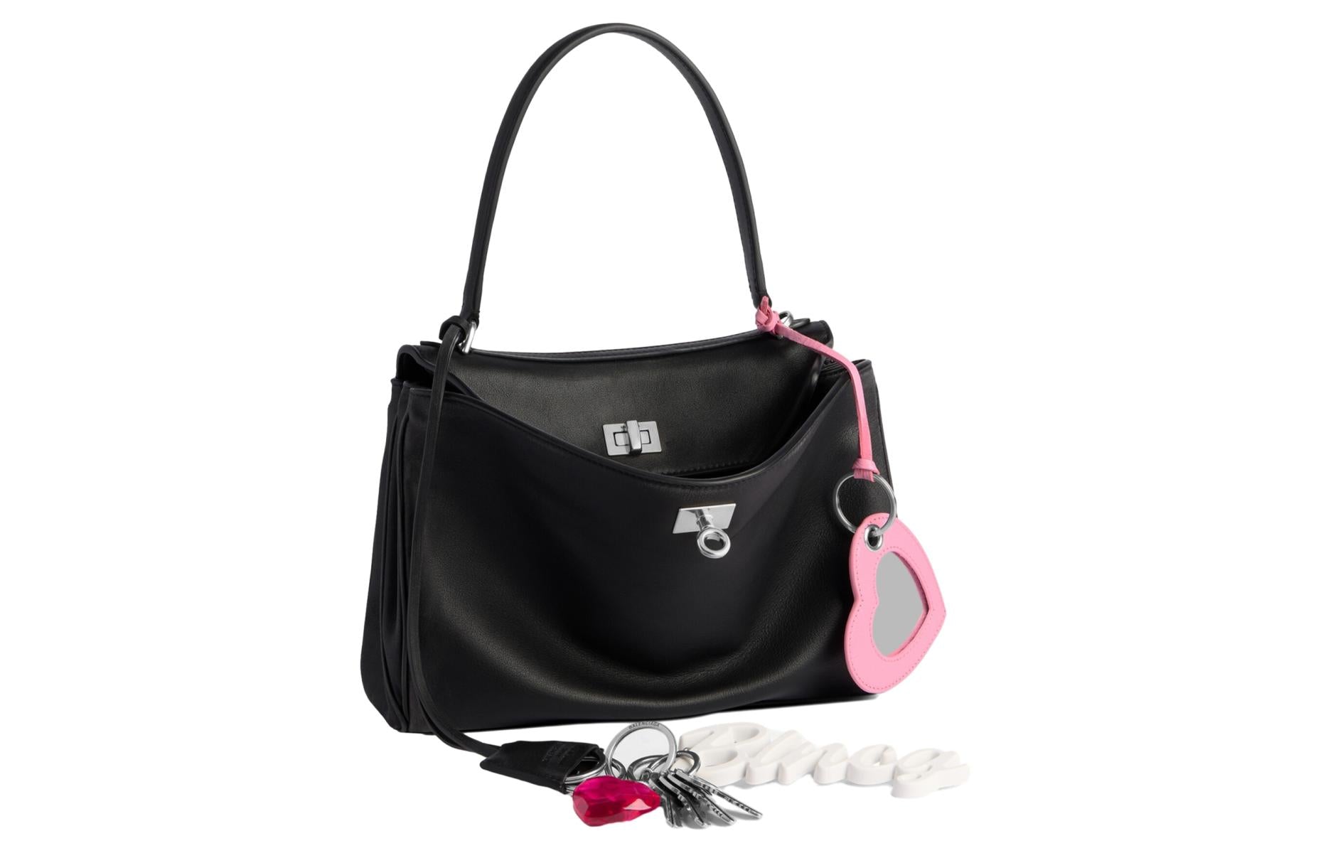(WMNS) Balenciaga Rodeo Small Handbag Used Effect With One Charm 'Black' 7897792AA831000