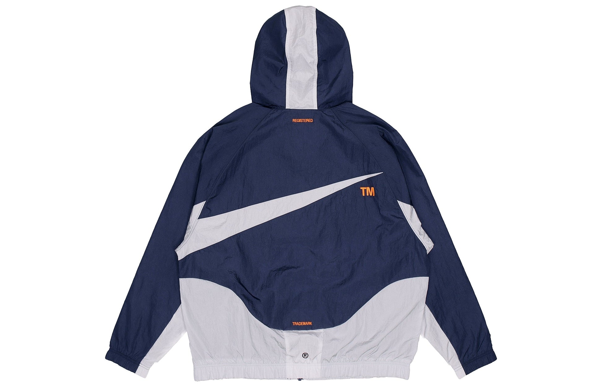 Men's Nike Sportswear Swoosh Contrasting Colors Large Logo Hooded Woven Jacket Autumn Navy Blue DD5968-437