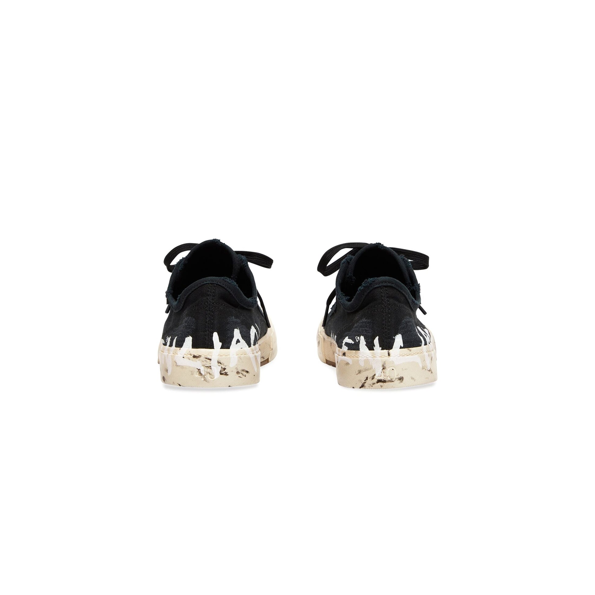 (WMNS) Balenciaga Paris Low Top Graffiti Sneakers 'Black and White Destroyed Cotton' 688757W3RR51099