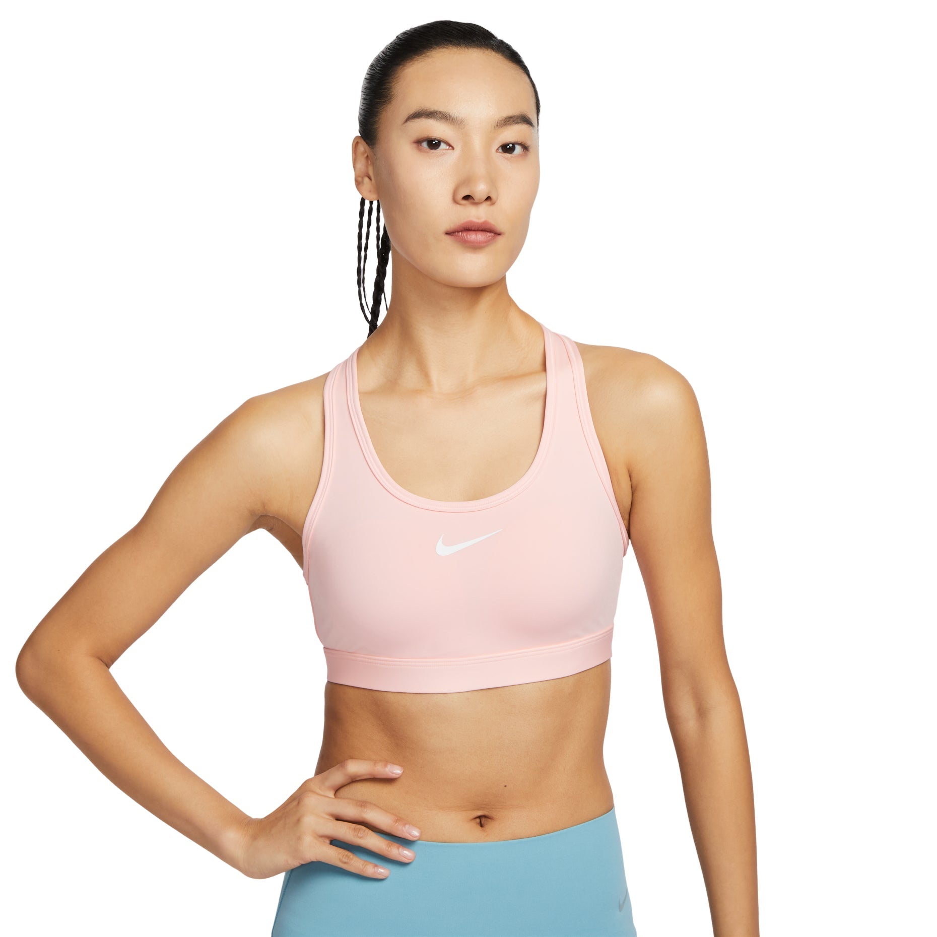 (WMNS) Nike Swoosh Medium Support Padded Sports Bra Asia Sizing 'Pink' DX6822-608