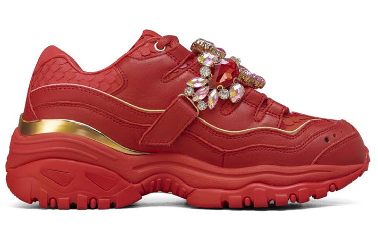 (WMNS) Skechers D'lites 2.0 Running Shoes Red 7149247-RED