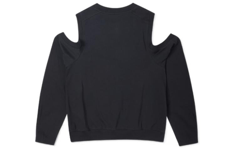 (WMNS) Converse Twisted Knits Cold Shoulder Top Asia Sizing 'Black' 10023190-A01