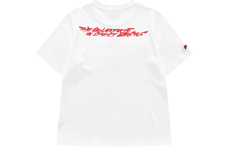 FILA FUSION x FUTURA Crossover Alphabet Printing Loose Sports Round Neck Short Sleeve White T11W138101F-WT