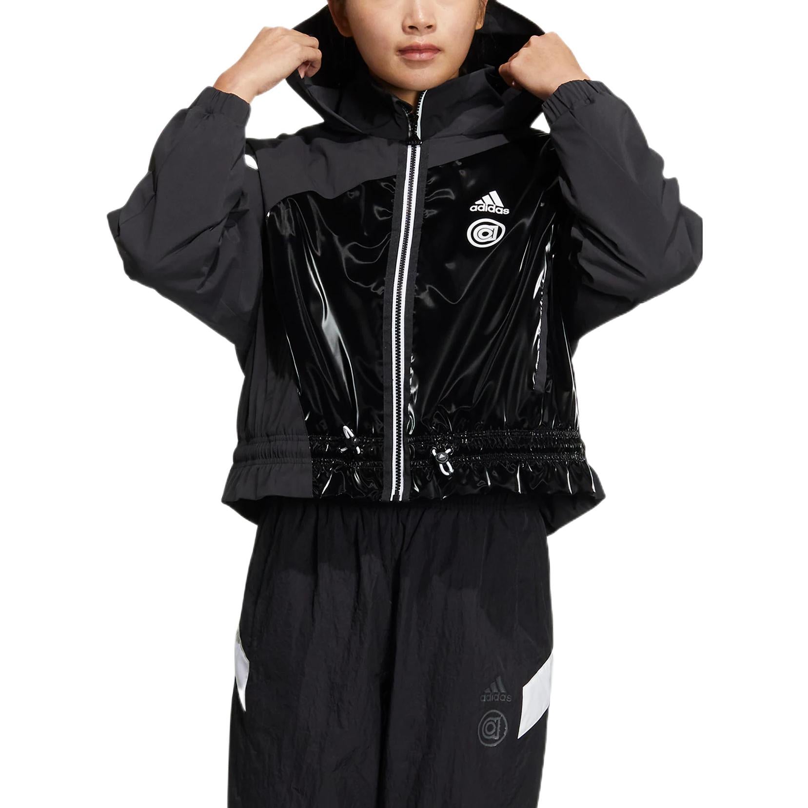 (WMNS) adidas UST Woven Jacket Asia Sizing 'Black White' HR8155