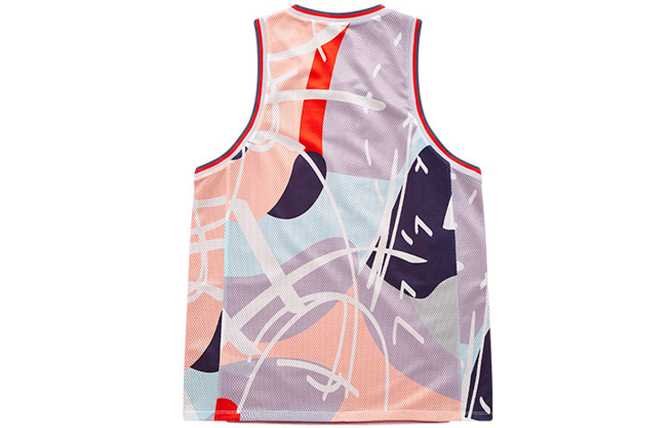 FILA FUSION Reversible Logo Printing Loose Sports Vest Orange Purple T11W128101F-VT