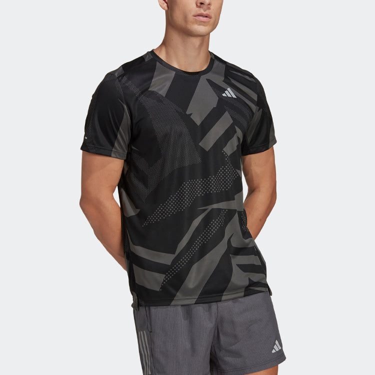 adidas Own the Run Seasonal Tee 'Black Grey Six' HR6607