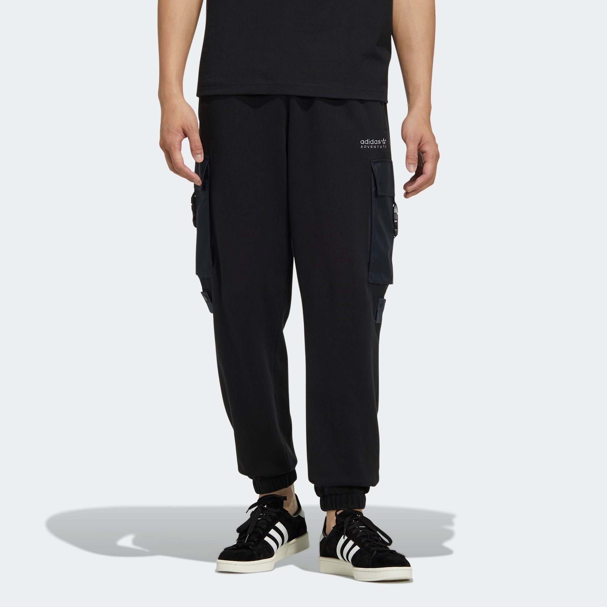 Men's adidas originals Adv Sweatpant 1 Large Cargo Pocket Bundle Feet Sports Pants/Trousers/Joggers Black HC0370