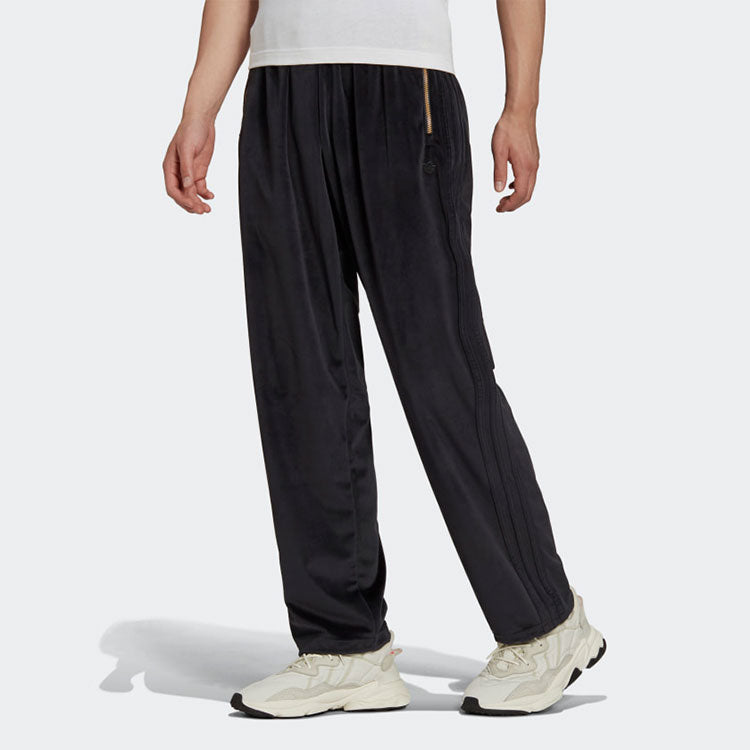 Men's adidas Solid Color Loose Straight Sports Pants/Trousers/Joggers Black H11380