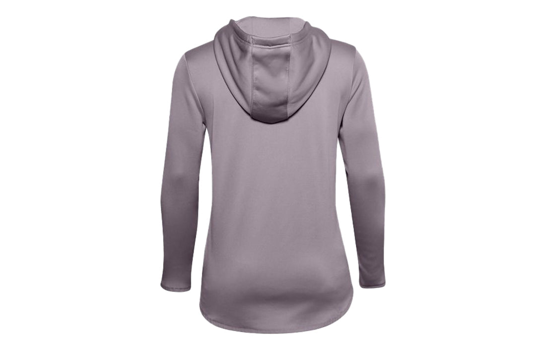 (WMNS) Under Armour Logo Fleece Hoodie Gray Purple 1360295-585