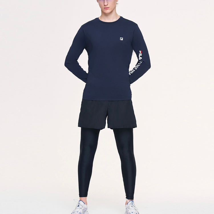 FILA Sports Gym Alphabet Printing Long Sleeves Blue A11M111201F-NV