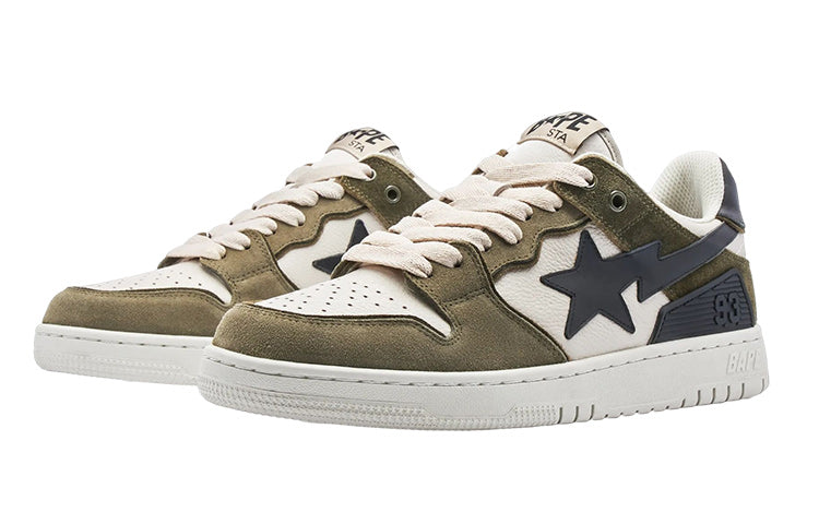 A BATHING APE SK8 Sta Leather Low 'Green' 1I70-191-009-GREN