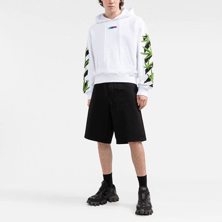 Men's Off-White SS22 Arrow Logo Printing Casual Shorts Loose Fit Black OMYC010C99DEN0021001