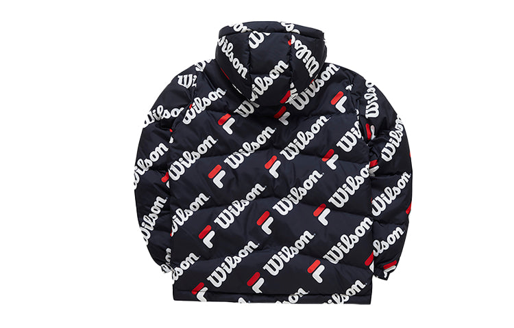 FILA x Wilson Full Seal Keep Warm Hooded Down Jacket Blue A11M043912F-NV