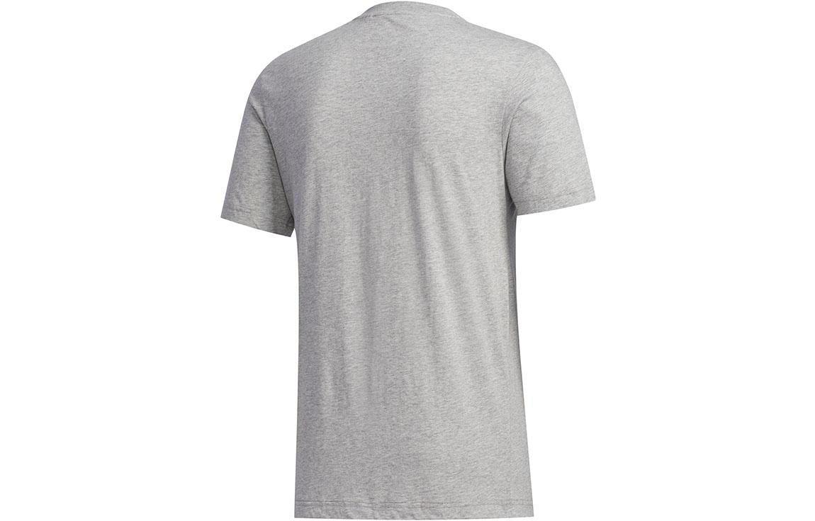 Men's adidas Alphabet Numeric Printing Casual Sports Breathable Round Neck Short Sleeve Gray T-Shirt FM6283