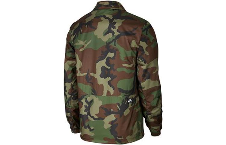 Men's Nike Camouflage Logo Woven Jacket Autumn Military Green AT9913-222