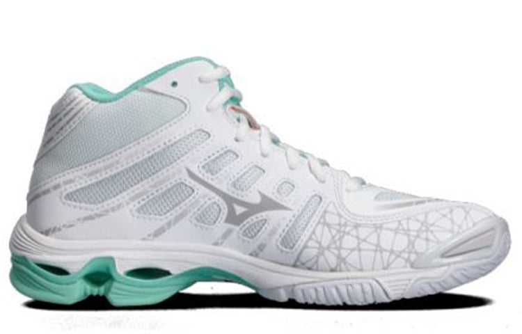 (WMNS) Mizuno Wave Voltage Mid 'White Green Red' V1GC196558