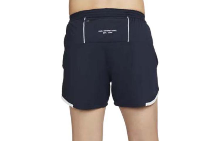 Men's Nike SS22 Logo Printing Elastic Waistband Lacing Knit Running Blue Shorts DM4740-475