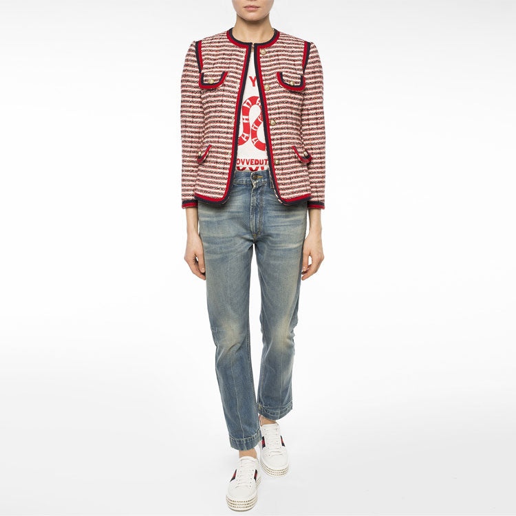 (WMNS) Gucci Stripe Jacket Red 482665-ZKM24-9381